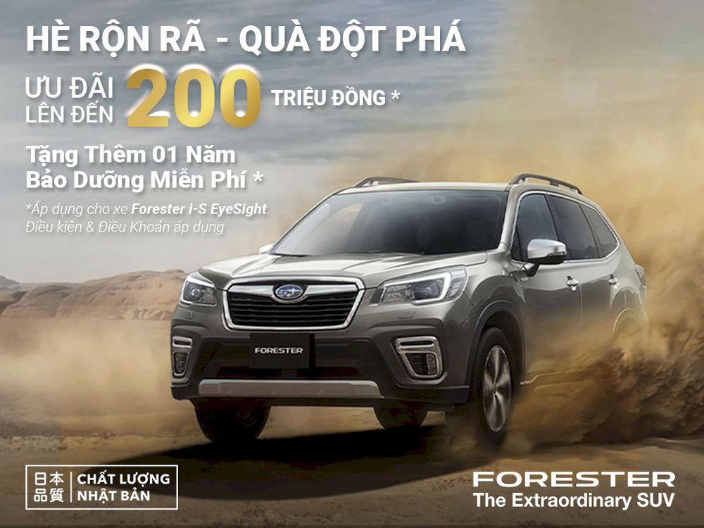 Bảng giá xe Subaru tháng 5/2022: Ưu đãi lên đến 200 triệu đồng