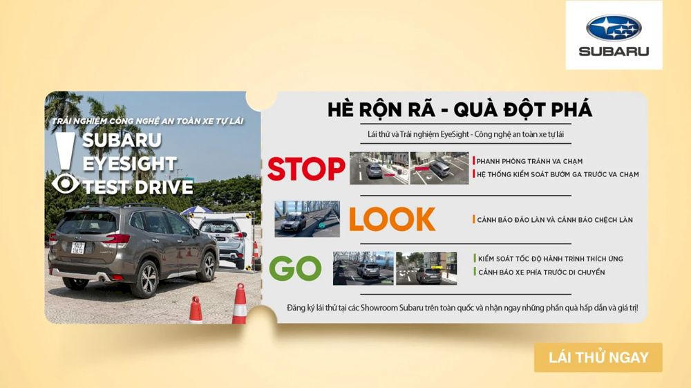 Subaru Eyesight test driver : Trải nghiệm các công nghệ an toàn trên xe Subaru