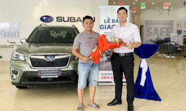 Subaru Long Biên : Lễ bàn giao xe Forester i-L 2022 phiên bản mầu Xanh Jasper