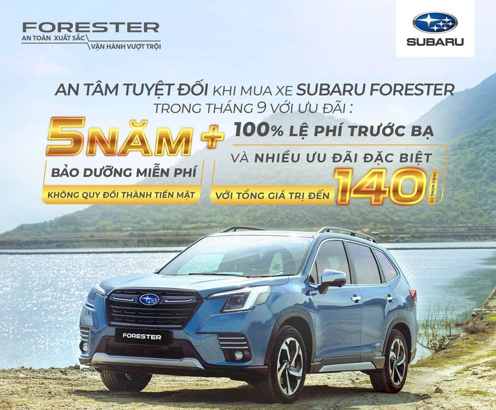 Bảng giá xe Subaru và chương trình khuyến mãi mới nhất tháng 9/2024