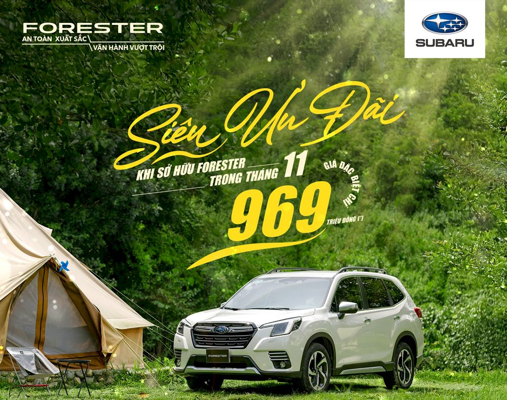 Giá xe Subaru và chương trình khuyến mãi tháng 11/2024: Giảm giá lên đến 403 triệu