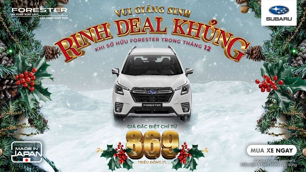 Bảng giá xe Subaru tháng 12/2024: Vui giáng sinh giảm giá 403 triệu cho xe Subaru