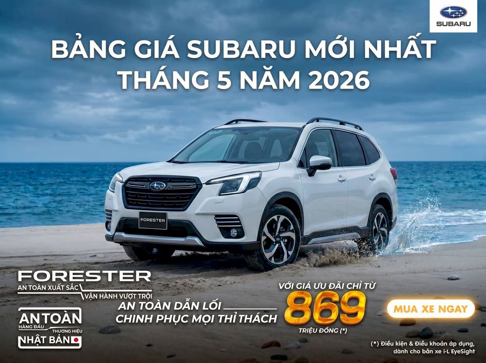 Giá xe Subaru tháng 5/2026 mới nhất : Bảng Giá & Ưu Đãi Chính Hãng