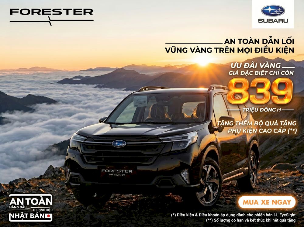 Bảng giá xe Subaru Forester tháng 6/2026 mới nhất: Ưu đãi tới 308 triệu đồng